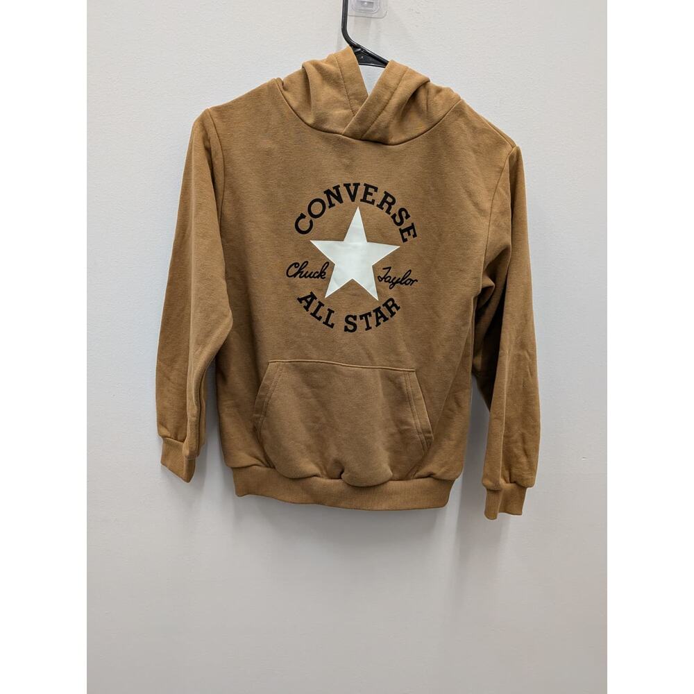 Converse Chuck Taylor All Star Kids Hoodie Brown Pullover Size L 10-11Y